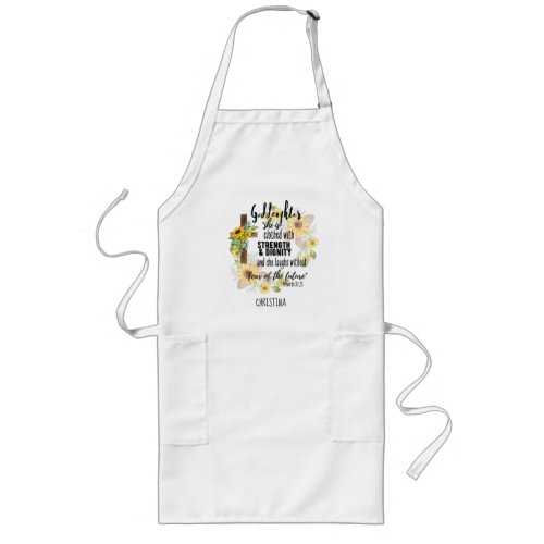Teen Goddaughter Gift _ Personalized Proverb Quote Long Apron