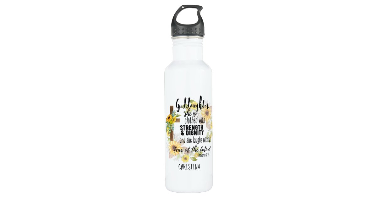 Teen Goddaughter Gift - Personalized Proverb Quote Stainless Steel Water  Bottle