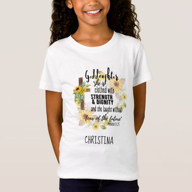 Teen Goddaughter Gift - Personalized Proverb Quote T-Shirt (Front)