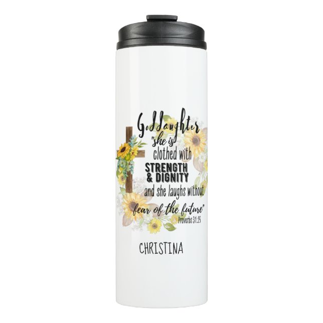 Teen Goddaughter Gift - Personalized Proverb Quote Thermal Tumbler (Front)