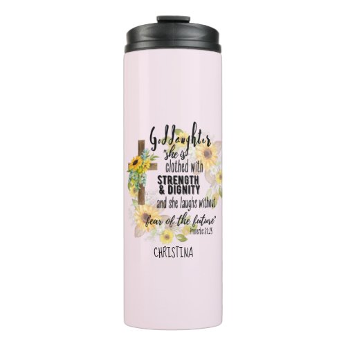Teen Goddaughter Gift _ Personalized Proverb Quote Thermal Tumbler