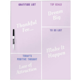 Teen Gratitude and Goals Bullet List Dry Erase B Dry Erase Board