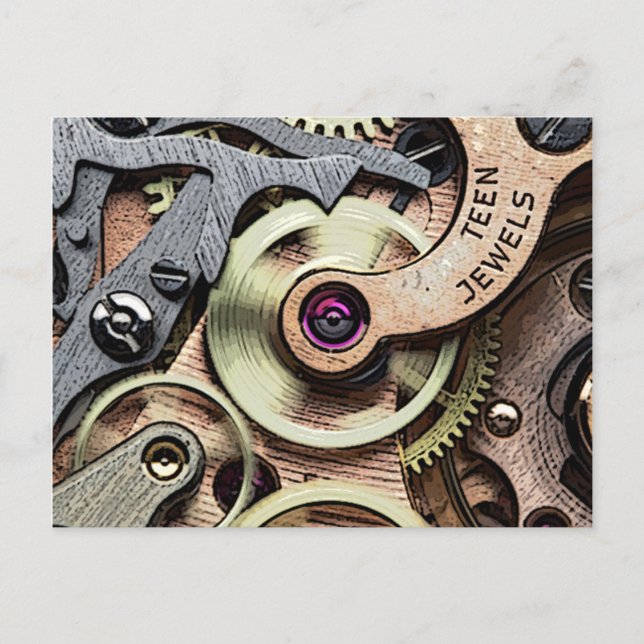 Teen Jewels Steam-Punk Postcard (Front)