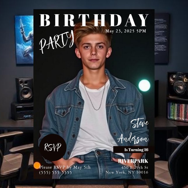 Teen Magazine Cover Birthday Invitation (Teen Magazine Cover Birthday Invitation)