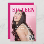 Teen Magazine Cover QR Code Sweet Sixteen Birthday Invitation<br><div class="desc">Teen Magazine Cover QR Code Sweet Sixteen Birthday Invitation</div>