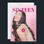 Teen Magazine Cover Sweet Sixteen Birthday Invitation<br><div class="desc">Teen Magazine Cover Sweet Sixteen Birthday Invitation</div>