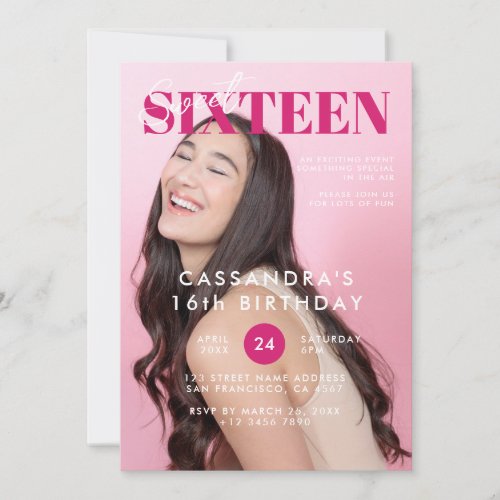 Teen Magazine Cover Sweet Sixteen Birthday Invitation