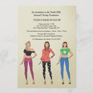 Teen Models Fashion Show Invitation