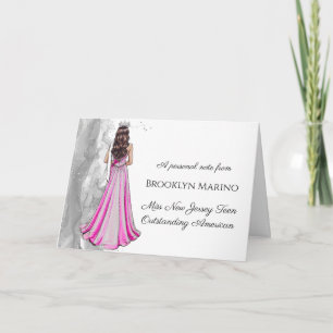 Teen Pageant Note Cards Contestant Portrait Card
