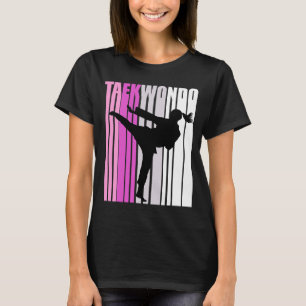 Teen Pink Karate Birthday Silhouette Motivational T-Shirt