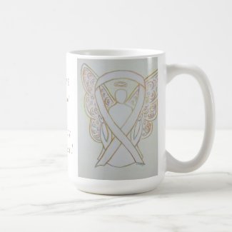 Teen Pregnancy Awareness White Ribbon Angel Mug