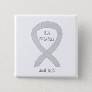 Teen Pregnancy Awareness White Ribbon Custom Pin