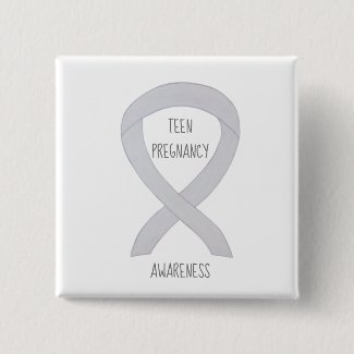 Teen Pregnancy Awareness White Ribbon Custom Pin