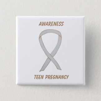 Teen Pregnancy Awareness White Ribbon Custom Pin