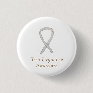 Teen Pregnancy Awareness White Ribbon Custom Pin