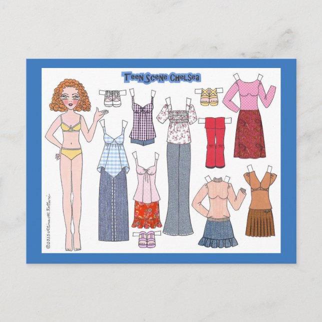 Teen Scene Chelsea Paper Doll Postcard (Front)