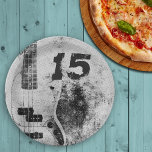 Teen Son Birthday Grunge Guitar Paper Plates<br><div class="desc">Grunge guitar teenager birthday party paper plates.  Gray tones,  with big age numbers,  which can be removed.  An electric guitar and grunge background is printed on either round or square plates.  Bowls are also offered.  Perfect for a teenage boy's birthday celebration.</div>