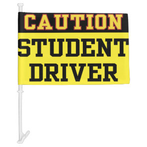 Teen Student Driver Car Flag