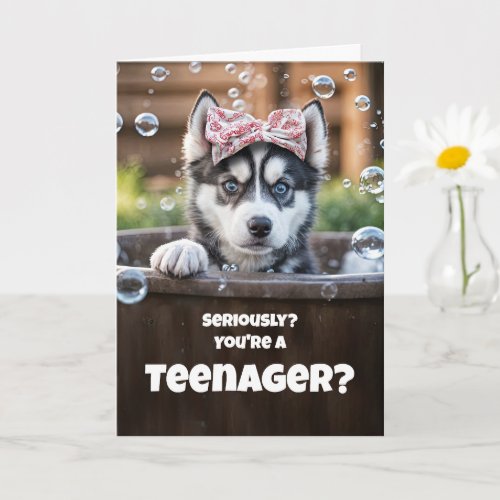 Teen Teenager Happy Birthday Cute Husky Funny