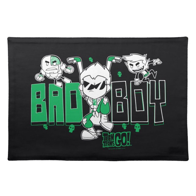 Teen Titans Go! | "Bad Boy" Robin, Cyborg, & BB Cloth Placemat (Front)