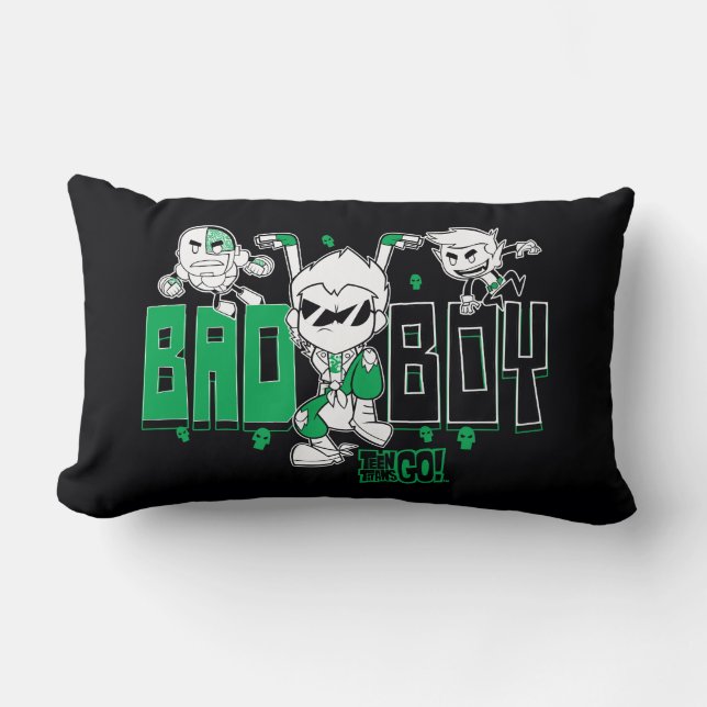 Teen Titans Go! | "Bad Boy" Robin, Cyborg, & BB Lumbar Pillow (Front)