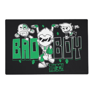 Teen Titans Go! "Bad Boy" Robin, Cyborg, & BB Placemat