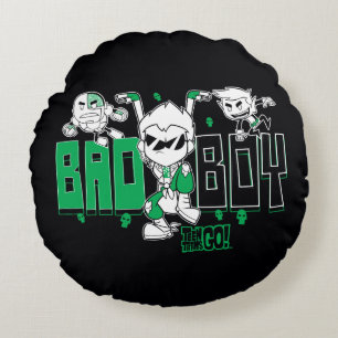 Teen Titans Go! "Bad Boy" Robin, Cyborg, & BB Round Pillow