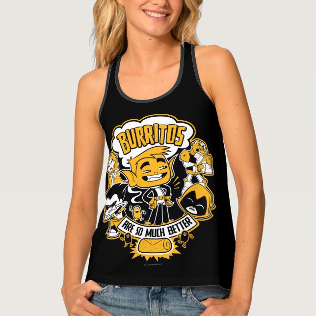 Teen Titans Go! | Beast Boy "Burritos Are Better" Tank Top (Front)