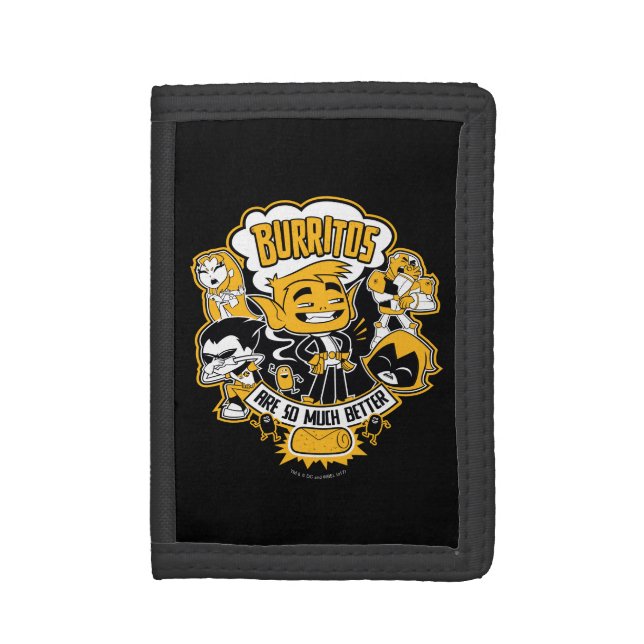 Teen Titans Go! | Beast Boy "Burritos Are Better" Tri-fold Wallet (Front Vertical)