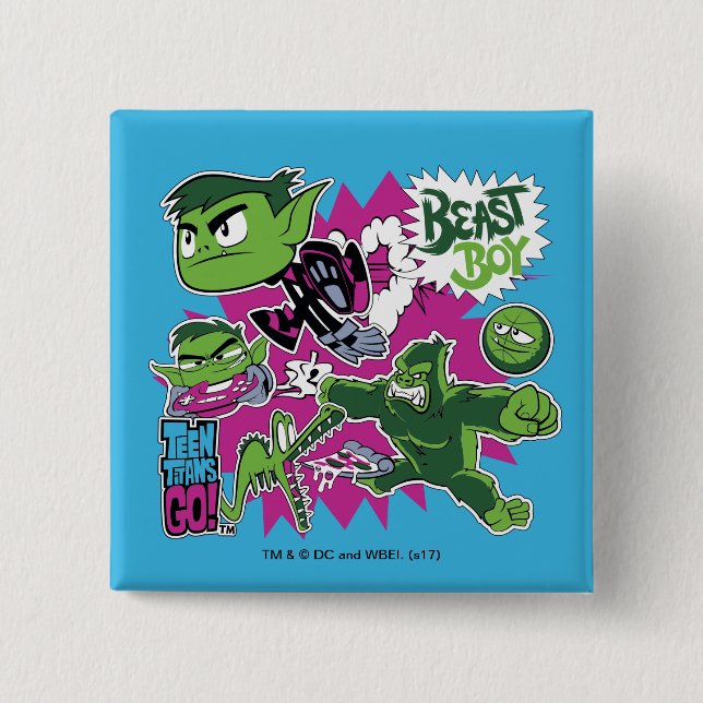 Teen Titans Go! | Beast Boy Shapeshifts Pinback Button (Front)