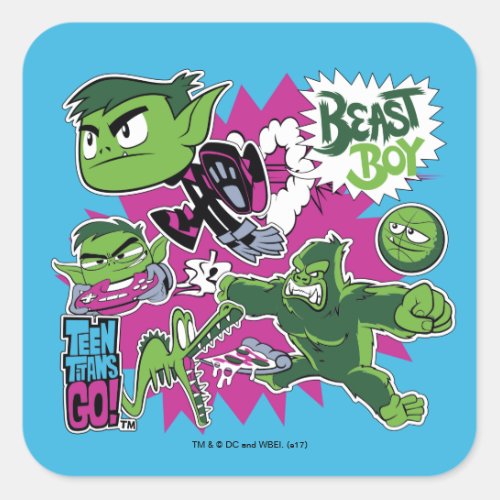 Teen Titans Go  Beast Boy Shapeshifts Square Sticker