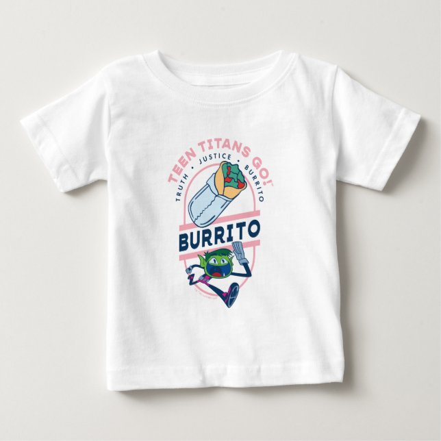 Teen Titans Go! Beast Boy "Truth Justice Burrito" Baby T-Shirt (Front)