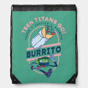 Teen Titans Go! Beast Boy "Truth Justice Burrito" Drawstring Bag