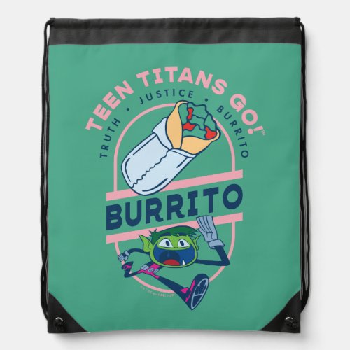 Teen Titans Go Beast Boy Truth Justice Burrito Drawstring Bag