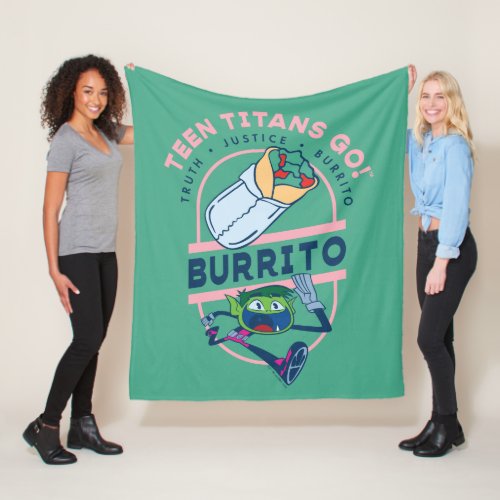 Teen Titans Go Beast Boy Truth Justice Burrito Fleece Blanket