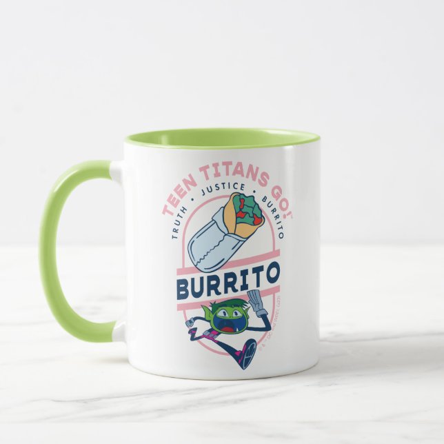 Teen Titans Go! Beast Boy "Truth Justice Burrito" Mug (Left)