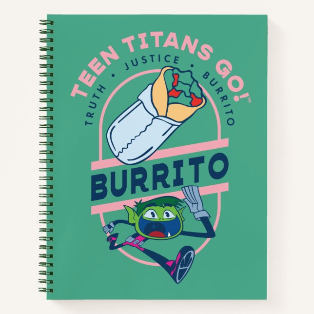 Teen Titans Go! Beast Boy "Truth Justice Burrito" Notebook (Front)