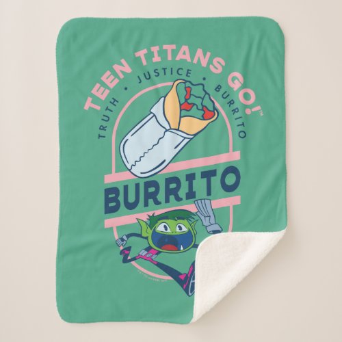Teen Titans Go Beast Boy Truth Justice Burrito Sherpa Blanket