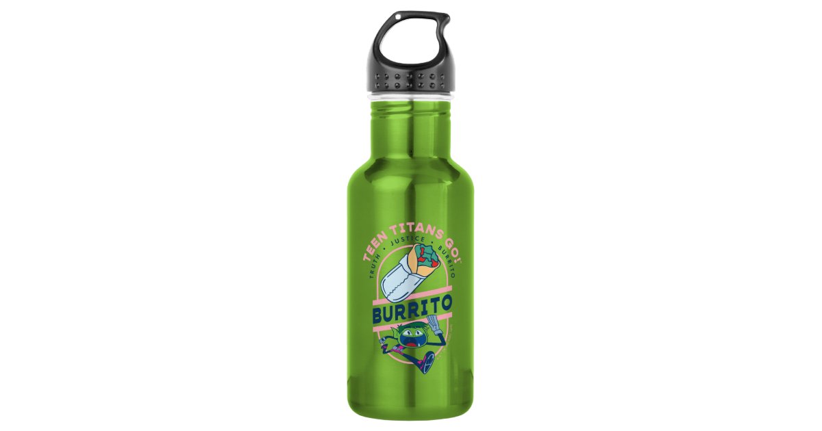 Teen Titans Go! Beast Boy Truth Justice Burrito Water Bottle