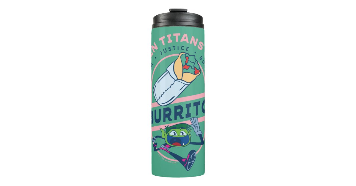 Teen Titans Go! Beast Boy Truth Justice Burrito Water Bottle