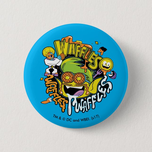 Teen Titans Go! | Beast Boy Waffles Pinback Button (Front)