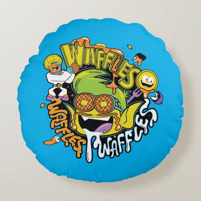 Teen Titans Go! | Beast Boy Waffles Round Pillow (Front)