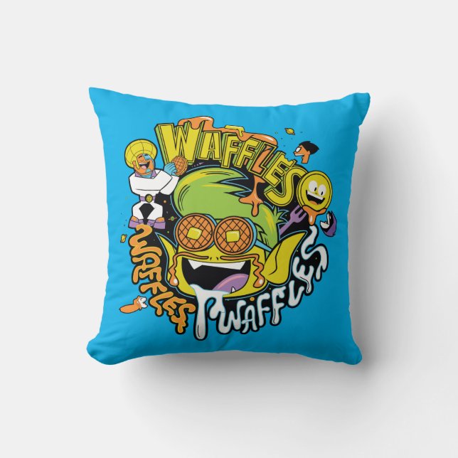 Teen Titans Go! | Beast Boy Waffles Throw Pillow (Front)