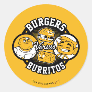 Teen Titans Go! Burgers Versus Burritos Classic Round Sticker