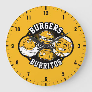 Teen Titans Go! Burgers Versus Burritos Large Clock