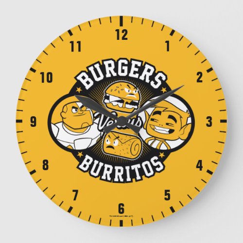 Teen Titans Go  Burgers Versus Burritos Large Clock