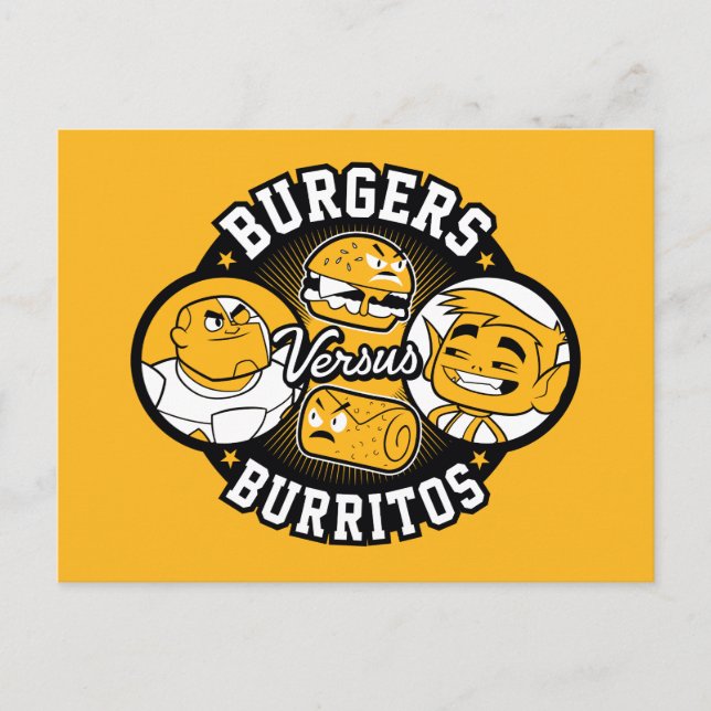 Teen Titans Go! | Burgers Versus Burritos Postcard (Front)