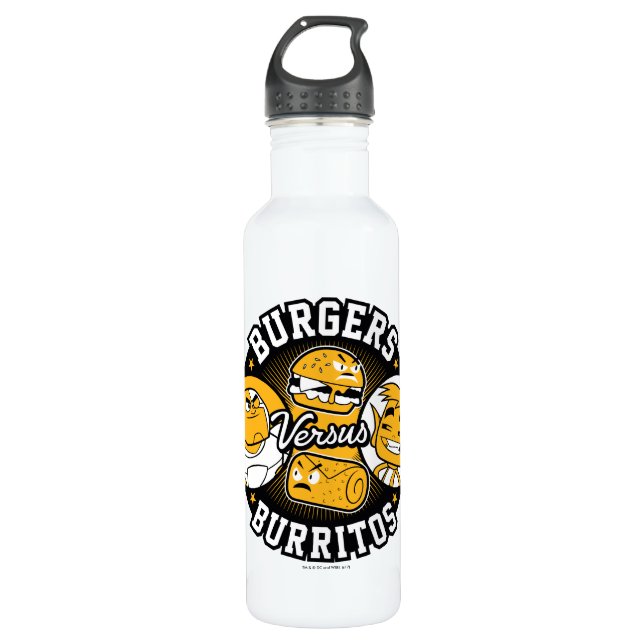 Teen Titans Go! | Burgers Versus Burritos Stainless Steel Water Bottle (Front)