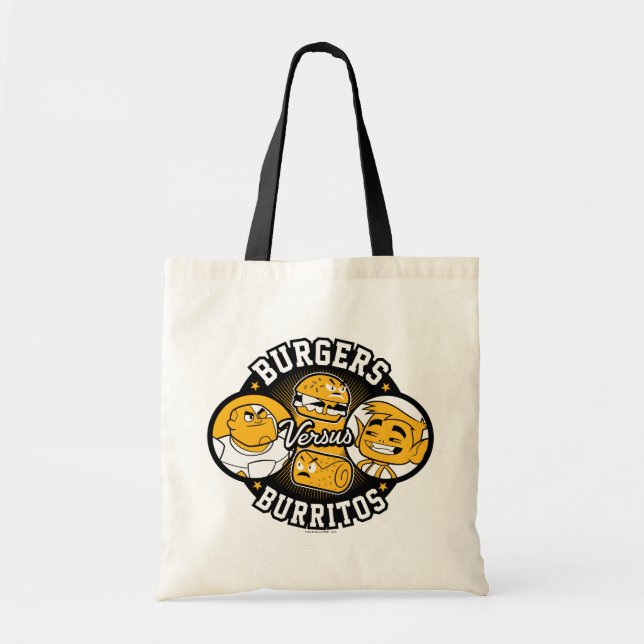 Teen Titans Go! | Burgers Versus Burritos Tote Bag (Front)