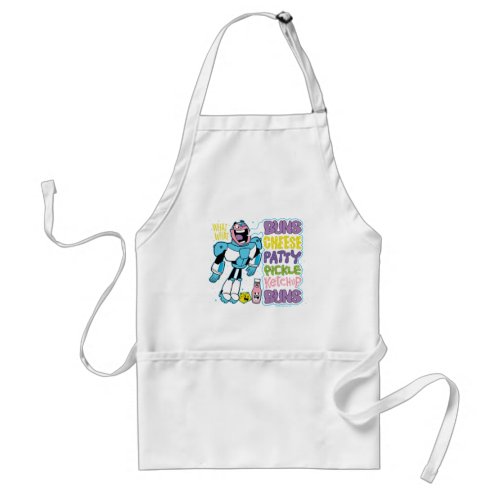 Teen Titans Go  Cyborg Burger Rap Adult Apron